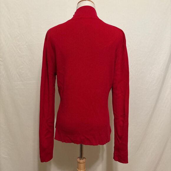 red ribbed turtleneck sweater - Picture 2 of 3